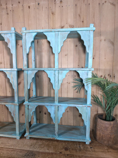 Vintage Reclaimed Indian Solid Wooded Arched Temple Wall Display Shelf Shelves