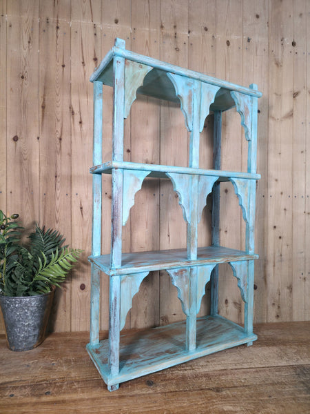 Vintage Reclaimed Indian Solid Wooded Arched Temple Wall Display Shelf Shelves