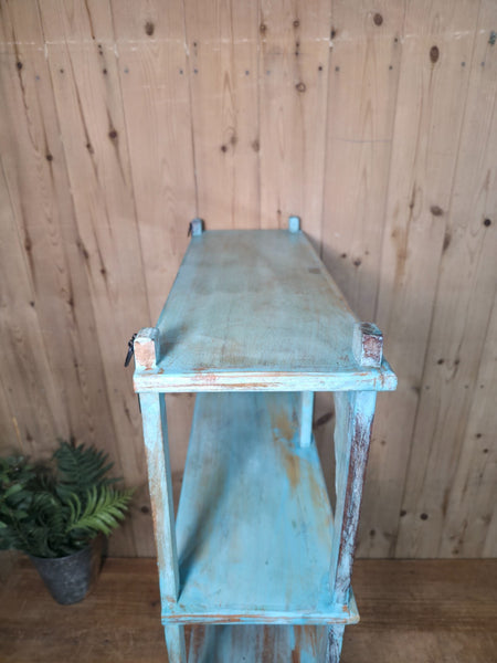 Vintage Reclaimed Indian Solid Wooded Arched Temple Wall Display Shelf Shelves