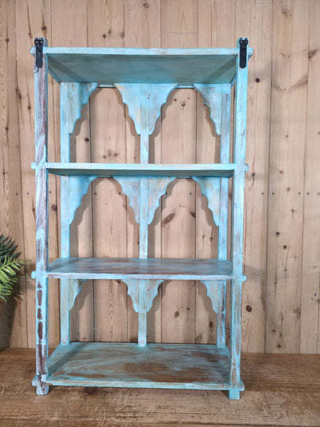 Vintage Reclaimed Indian Solid Wooded Arched Temple Wall Display Shelf Shelves