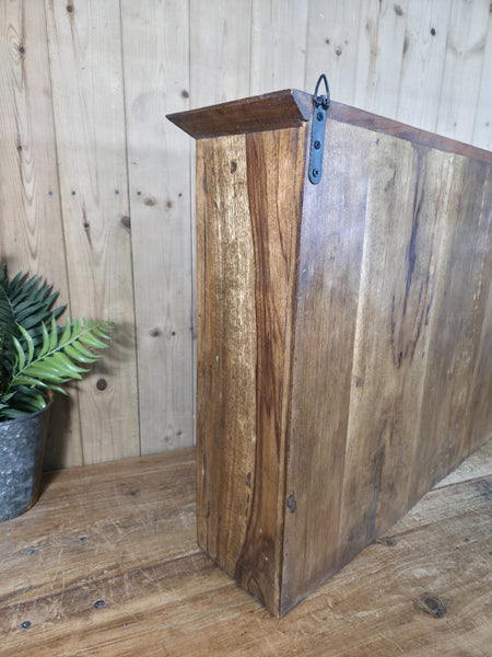 Vintage Reclaimed Indian Carved Wooded Arched Temple Wall Display Shelf Shelves