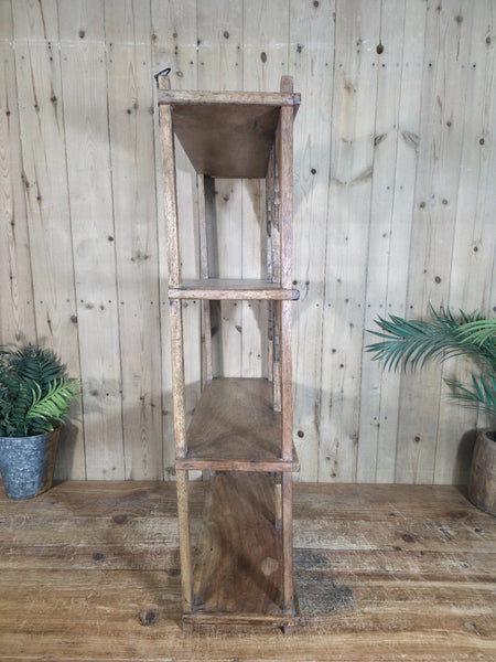 Vintage Reclaimed Indian Solid Wooded Arched Temple Wall Display Shelf Shelves