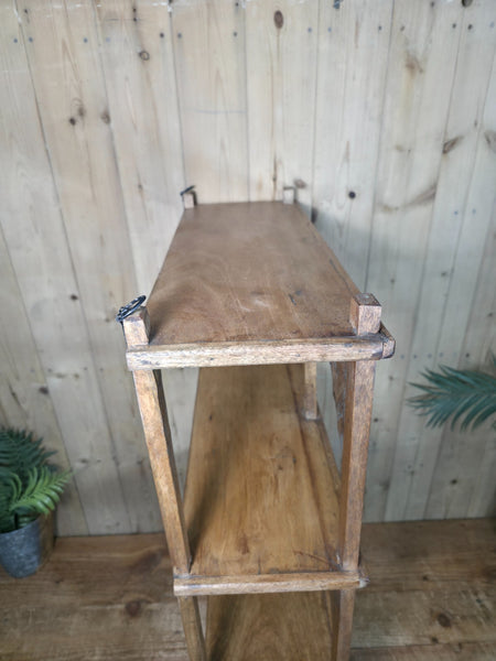 Vintage Reclaimed Indian Solid Wooded Arched Temple Wall Display Shelf Shelves