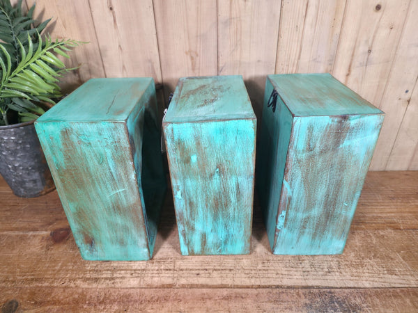 Vintage Rustic Reclaimed Indian Wooden Arched Temple Shelf Wall Display Shelves