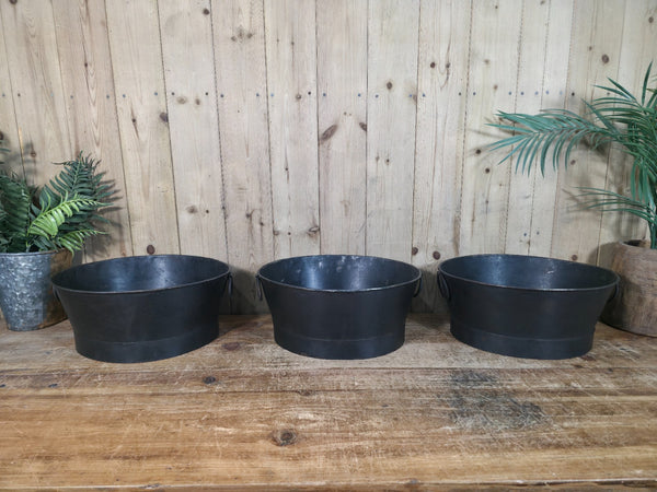 Reclaimed Rustic Hand Made Metal Oval Baby Bath Herb Planter Plant Pot