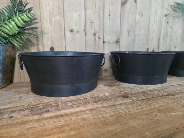 Reclaimed Rustic Hand Made Metal Oval Baby Bath Herb Planter Plant Pot