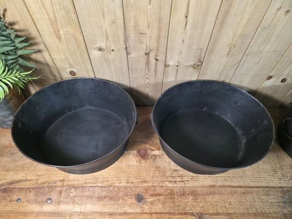 Reclaimed Rustic Hand Made Metal Oval Baby Bath Herb Planter Plant Pot