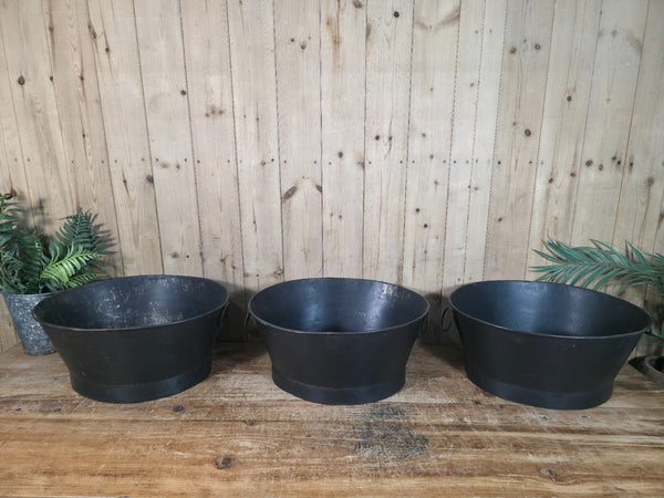 Reclaimed Rustic Hand Made Metal Oval Baby Bath Herb Planter Plant Pot