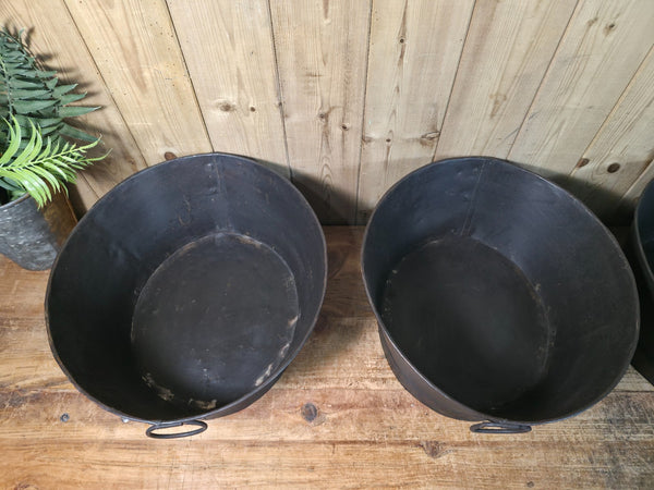 Reclaimed Rustic Hand Made Metal Oval Baby Bath Herb Planter Plant Pot
