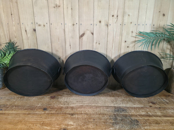 Reclaimed Rustic Hand Made Metal Oval Baby Bath Herb Planter Plant Pot