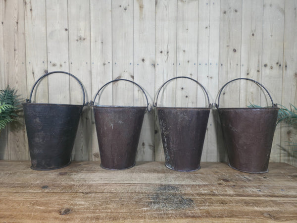 Rustic Reclaimed Metal Wall Hanging Half Bucket Garden Herb Planter Pot