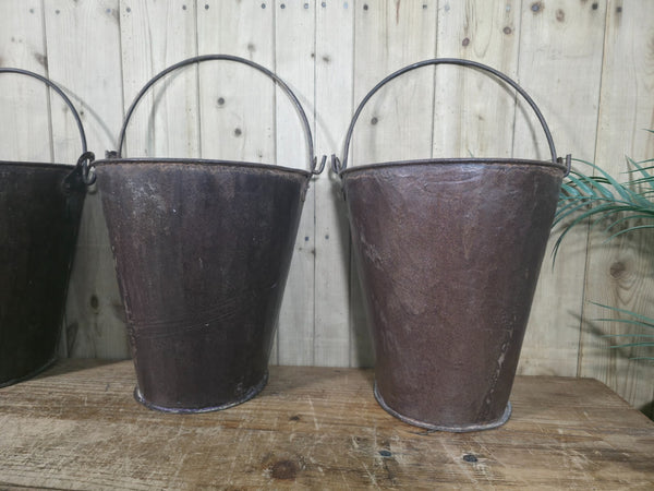 Rustic Reclaimed Metal Wall Hanging Half Bucket Garden Herb Planter Pot