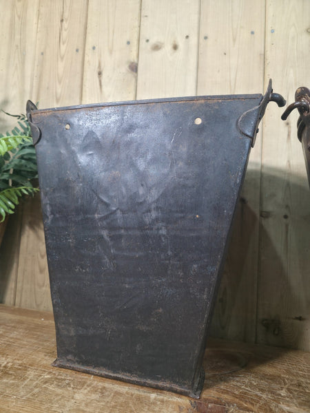 Rustic Reclaimed Metal Wall Hanging Half Bucket Garden Herb Planter Pot
