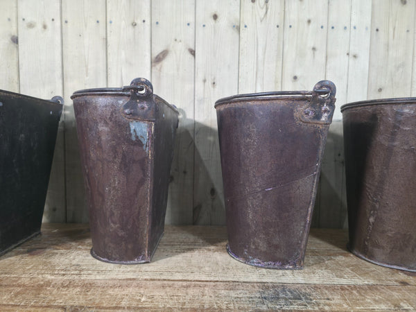 Rustic Reclaimed Metal Wall Hanging Half Bucket Garden Herb Planter Pot