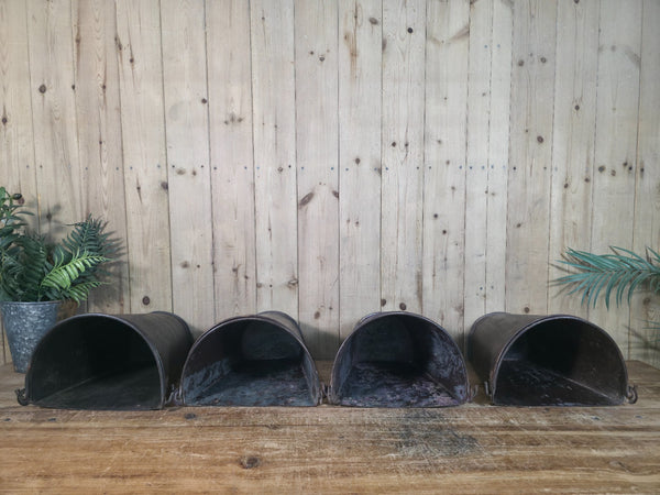 Rustic Reclaimed Metal Wall Hanging Half Bucket Garden Herb Planter Pot