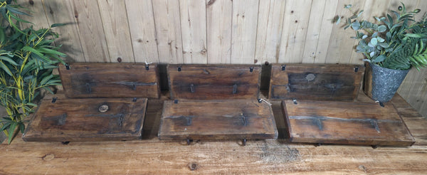 Vintage Rustic Hand Carved Reclaimed Indian Wooden Coat Hooks