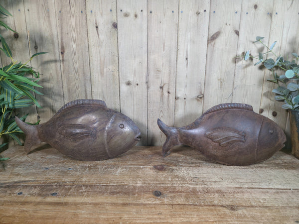 Rustic Reclaimed Recycled Tin Metal Puffer Fish Garden Ornament Sculpture