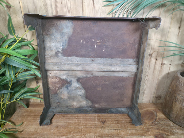 Vintage Indian Hand Painted Low Metal Bajot Coffee Side Table Plant Stand