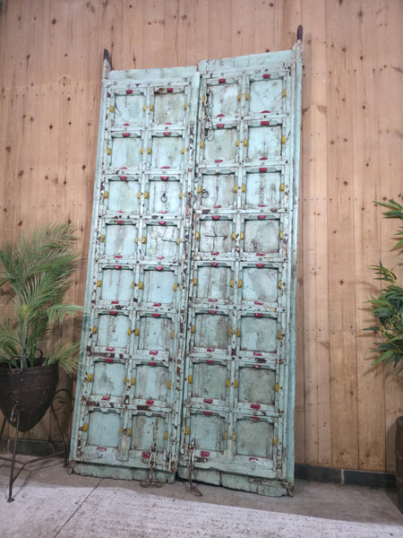 Large 19th Century Indian Traditional Solid Wooden Temple Palace Doors