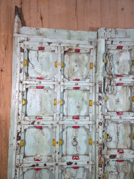 Large 19th Century Indian Traditional Solid Wooden Temple Palace Doors