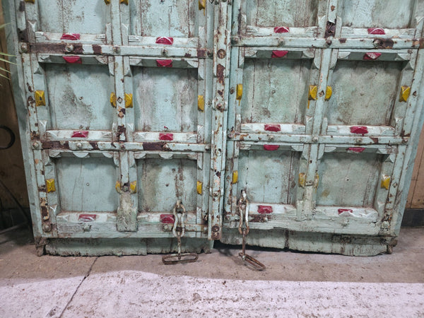 Large 19th Century Indian Traditional Solid Wooden Temple Palace Doors