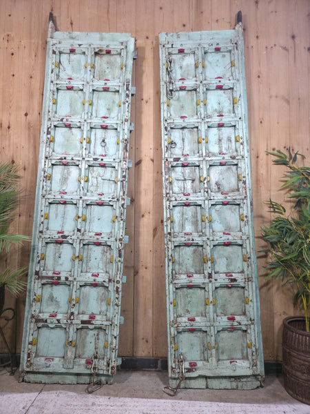 Large 19th Century Indian Traditional Solid Wooden Temple Palace Doors