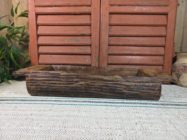 Vintage Rustic Wabi Sabi Hand Made Hardwood Wooden Trough