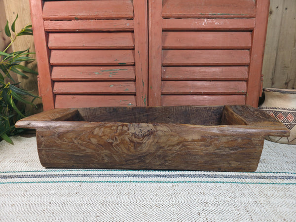 Vintage Rustic Wabi Sabi Hand Made Hardwood Wooden Trough