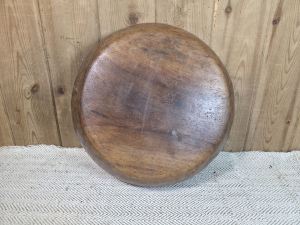 Vintage Rustic Wabi Sabi Indian Hand Carved Wooden Dough Bowl