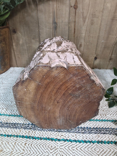 Vintage Reclaimed Antique Rustic Wabi Sabi Hand Carved Wooden Column Door Stop