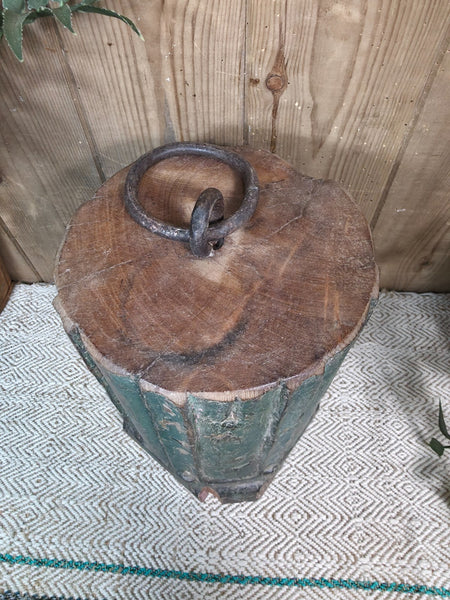 Vintage Reclaimed Antique Rustic Wabi Sabi Hand Carved Wooden Column Door Stop