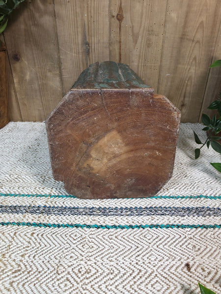 Vintage Reclaimed Antique Rustic Wabi Sabi Hand Carved Wooden Column Door Stop