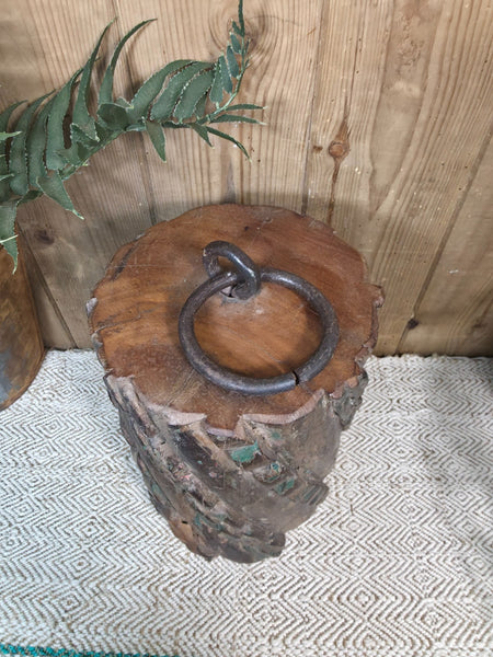 Vintage Reclaimed Antique Rustic Wabi Sabi Hand Carved Wooden Column Door Stop