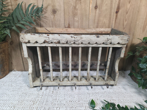 Vintage Rustic Indian Kitchen Tea Chai Spice Rack Cup Saucer Plate Wall Shelf