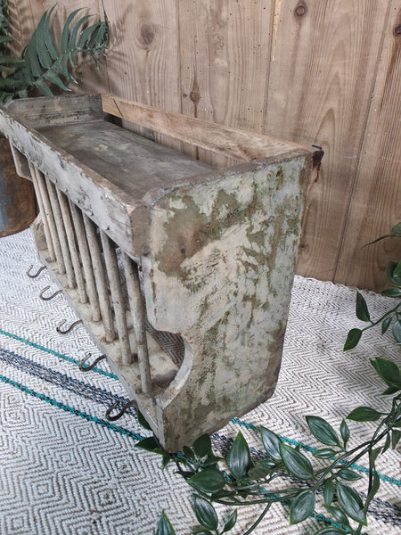 Vintage Rustic Indian Kitchen Tea Chai Spice Rack Cup Saucer Plate Wall Shelf