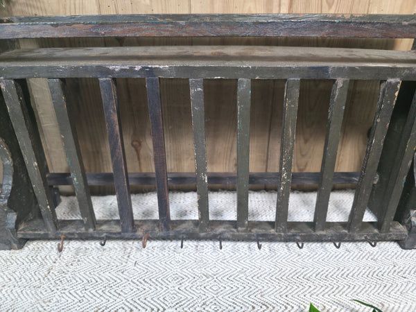 Vintage Rustic Indian Kitchen Tea Chai Spice Rack Cup Saucer Plate Wall Shelf