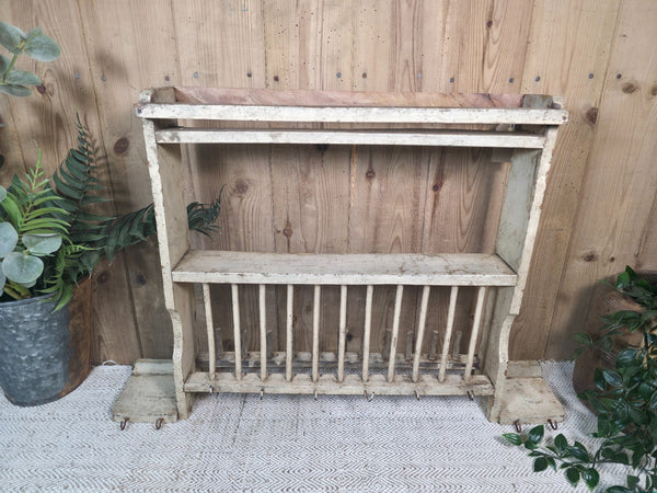 Vintage Rustic Indian Kitchen Tea Chai Spice Rack Cup Saucer Plate Wall Shelf