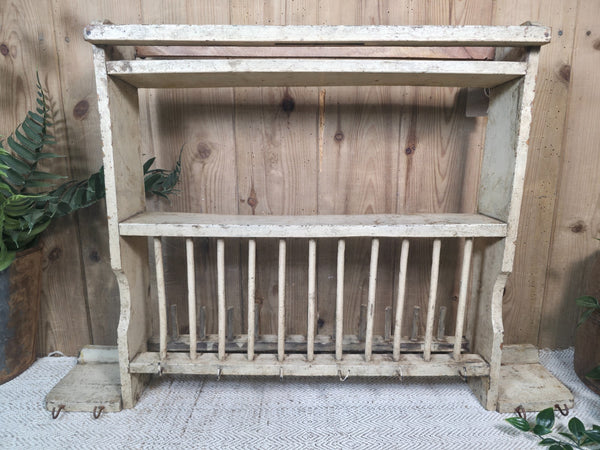 Vintage Rustic Indian Kitchen Tea Chai Spice Rack Cup Saucer Plate Wall Shelf