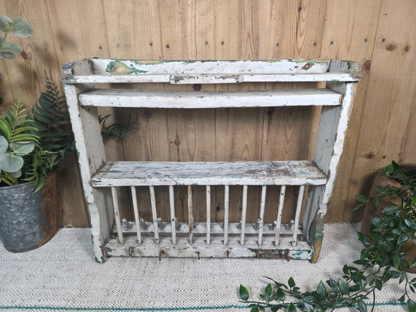 Vintage Rustic Indian Kitchen Tea Chai Spice Rack Cup Saucer Plate Wall Shelf