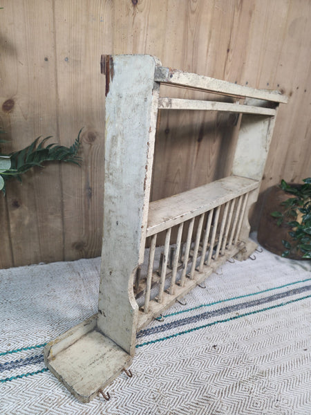 Vintage Rustic Indian Kitchen Tea Chai Spice Rack Cup Saucer Plate Wall Shelf