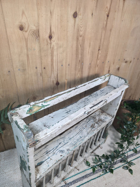 Vintage Rustic Indian Kitchen Tea Chai Spice Rack Cup Saucer Plate Wall Shelf