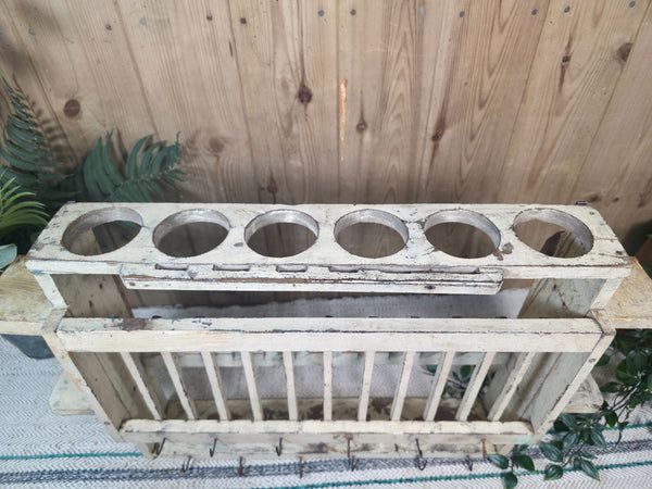 Vintage Rustic Indian Kitchen Tea Chai Spice Rack Cup Saucer Plate Wall Shelf