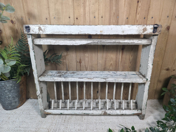 Vintage Rustic Indian Kitchen Tea Chai Spice Rack Cup Saucer Plate Wall Shelf