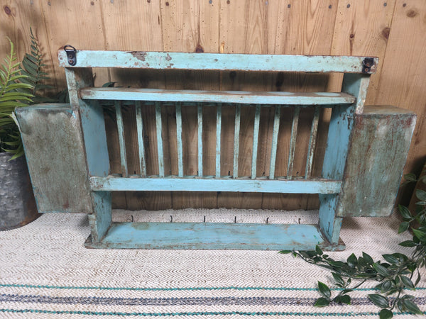 Vintage Rustic Indian Kitchen Tea Chai Spice Rack Cup Saucer Plate Wall Shelf