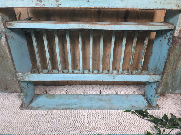 Vintage Rustic Indian Kitchen Tea Chai Spice Rack Cup Saucer Plate Wall Shelf