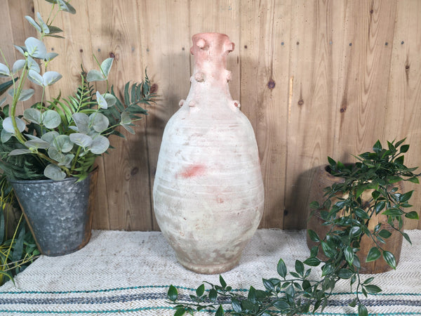 Rustic Wabi Sabi Hand Made Mediterranean Terracotta Vase Urn Pot