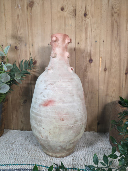 Rustic Wabi Sabi Hand Made Mediterranean Terracotta Vase Urn Pot