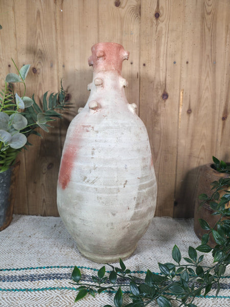 Rustic Wabi Sabi Hand Made Mediterranean Terracotta Vase Urn Pot