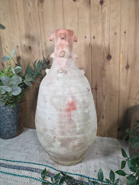 Rustic Wabi Sabi Hand Made Mediterranean Terracotta Vase Urn Pot