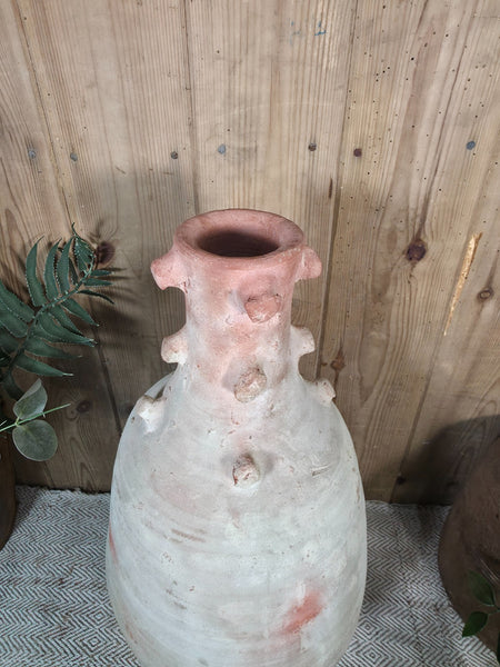 Rustic Wabi Sabi Hand Made Mediterranean Terracotta Vase Urn Pot